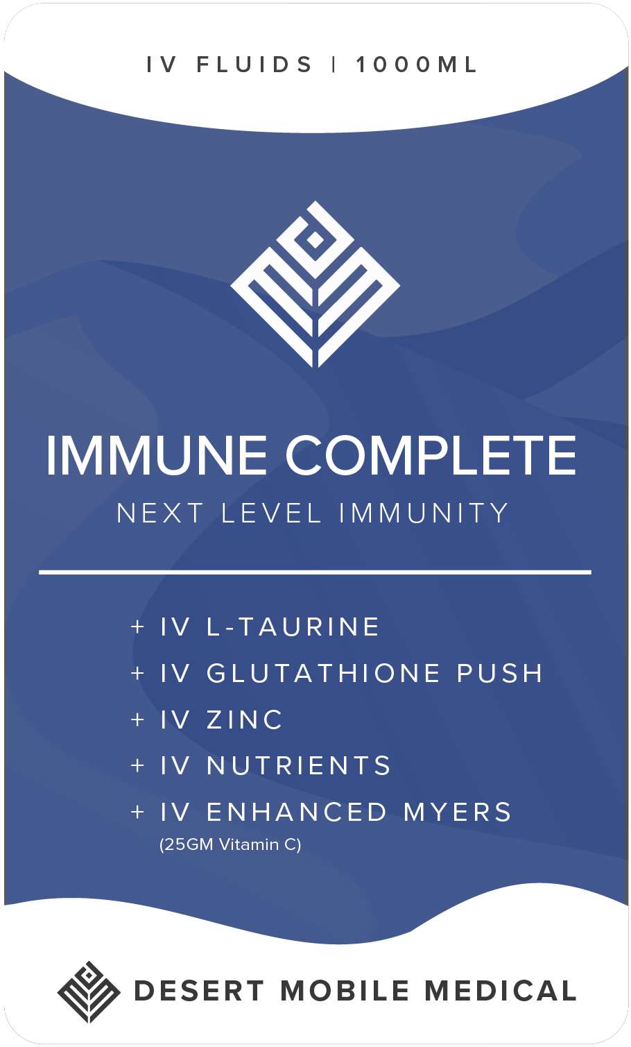 Immune Complete Next Level Immunity from Nourish IV by Desert Mobile IV Drip Example