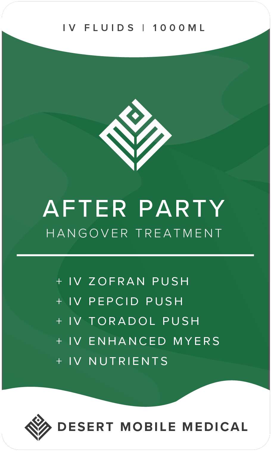 After Party Hangover Treatment from Nourish IV by Desert Mobile IV Drip Example