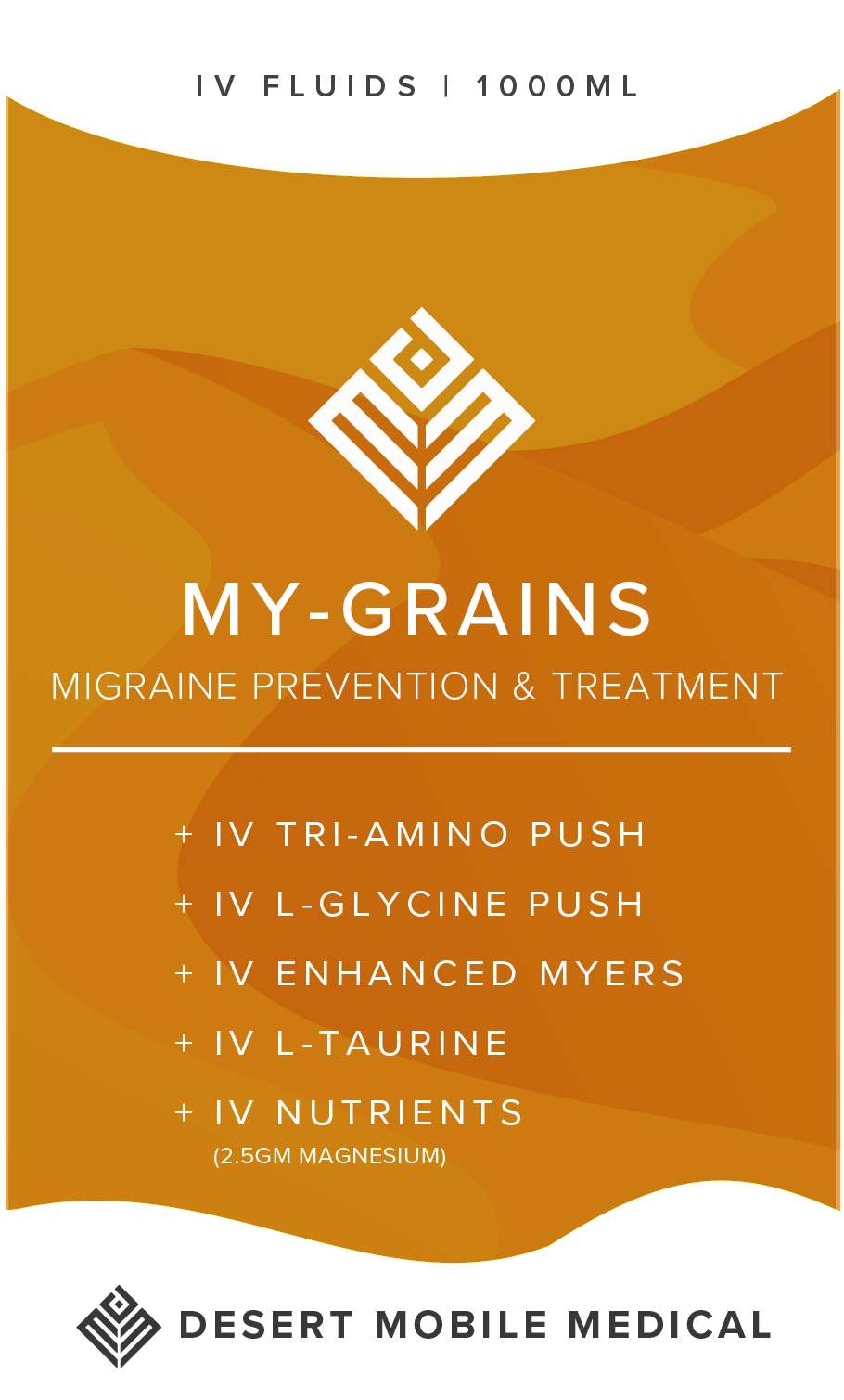 My-Grains Migraine Prevention & Treatment from Nourish IV by Desert Mobile IV Drip Example