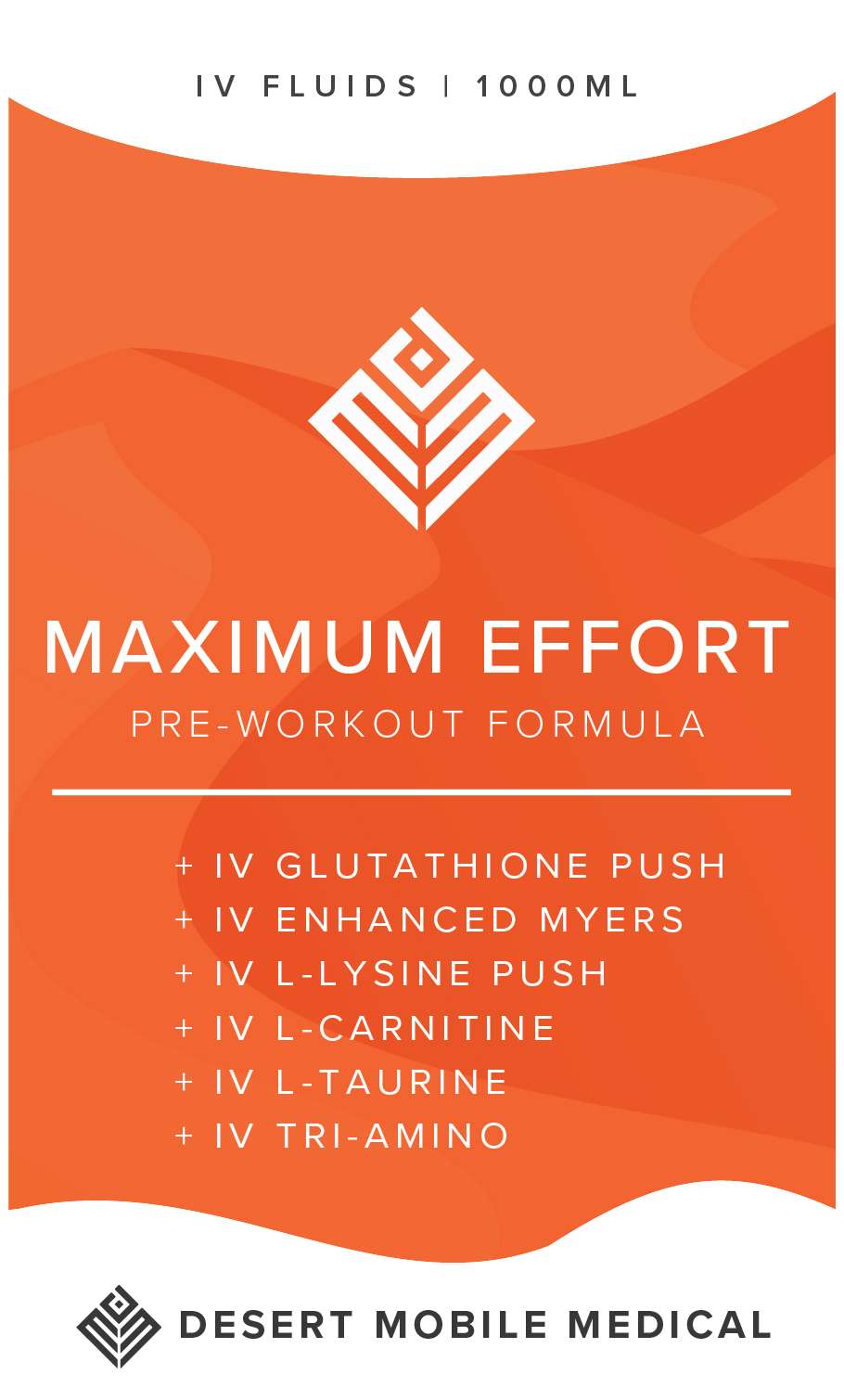 Maximum Effort Pre-Workout from Nourish IV by Desert Mobile IV Drip Example